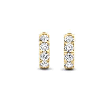 3CTW Round Lab-Grown Diamond Prong Hoop Earrings 8 Stones