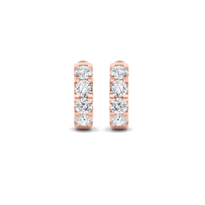 3CTW Round Lab-Grown Diamond Prong Hoop Earrings 8 Stones