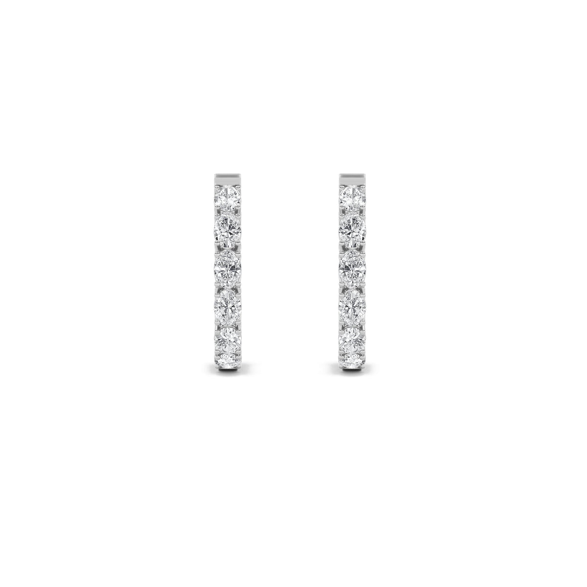 4CTW Oval Lab-Grown Diamond Prong Inside Out Hoop Earrings 20 Stones
