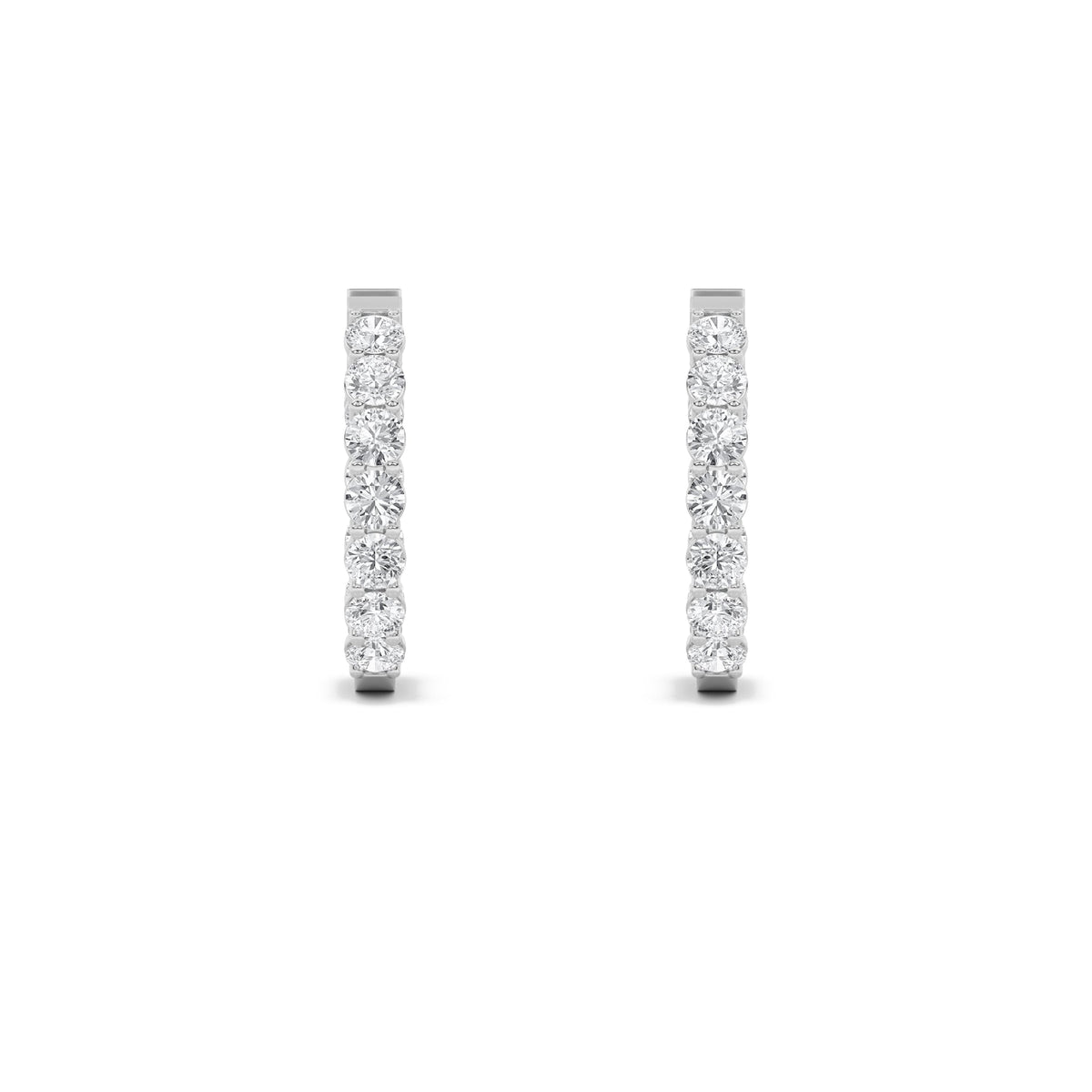 4CTW Round Lab-Grown Diamond Prong Inside Out Hoop Earrings 22 Stones