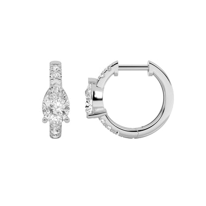 1.5CTW Pear Lab-Grown Diamond Prong Earring 12 Stones
