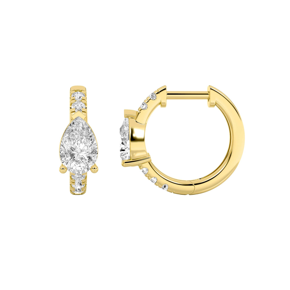 1.5CTW Pear Lab-Grown Diamond Prong Earring 12 Stones