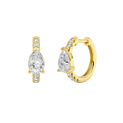 1.5CTW Pear Lab-Grown Diamond Prong Earring 12 Stones