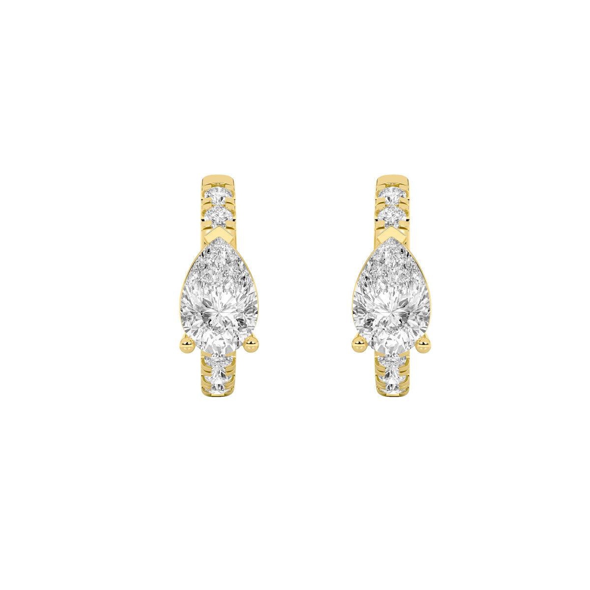 1.5CTW Pear Lab-Grown Diamond Prong Earring 12 Stones