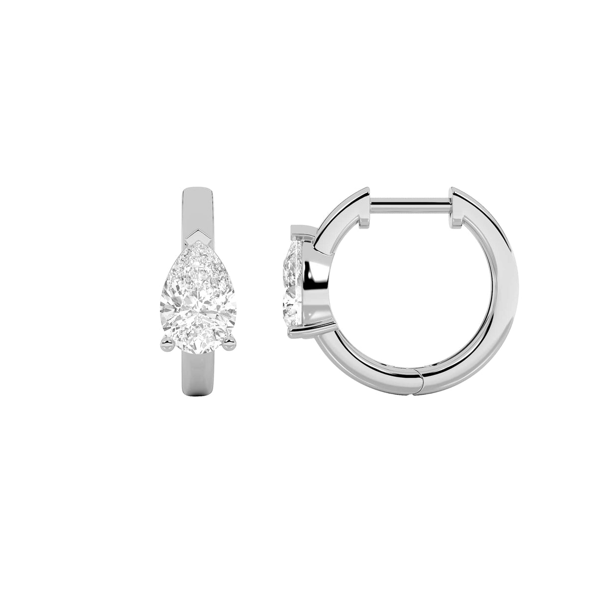 1.5CTW Pear Lab-Grown Diamond Prong Solitaire Huggie Earrings 2 Stones