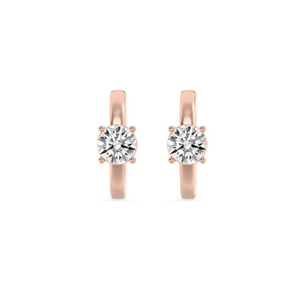 1.5CTW Round Lab-Grown Diamond Prong Solitaire Huggie Earrings 2 Stones