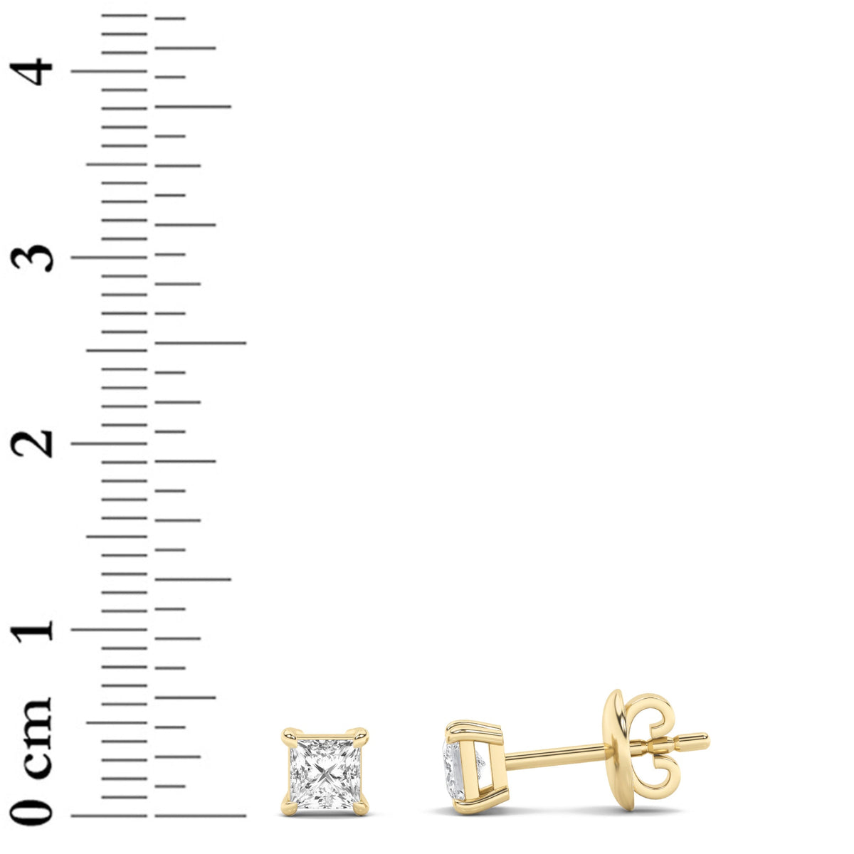 1CTW Princess Lab-Grown Diamond Prong Classic Basket Set Stud Earrings 2 Stones