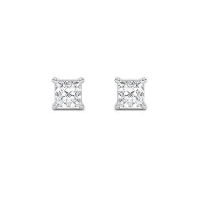 5CTW Princess Lab-Grown Diamond Prong Classic Basket Set Stud Earrings 2 Stones