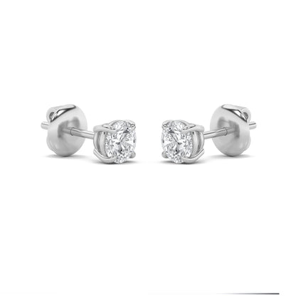 0.25CTW Round Lab-Grown Diamond Prong Stud Earrings 2 Stones 3.4mm Length