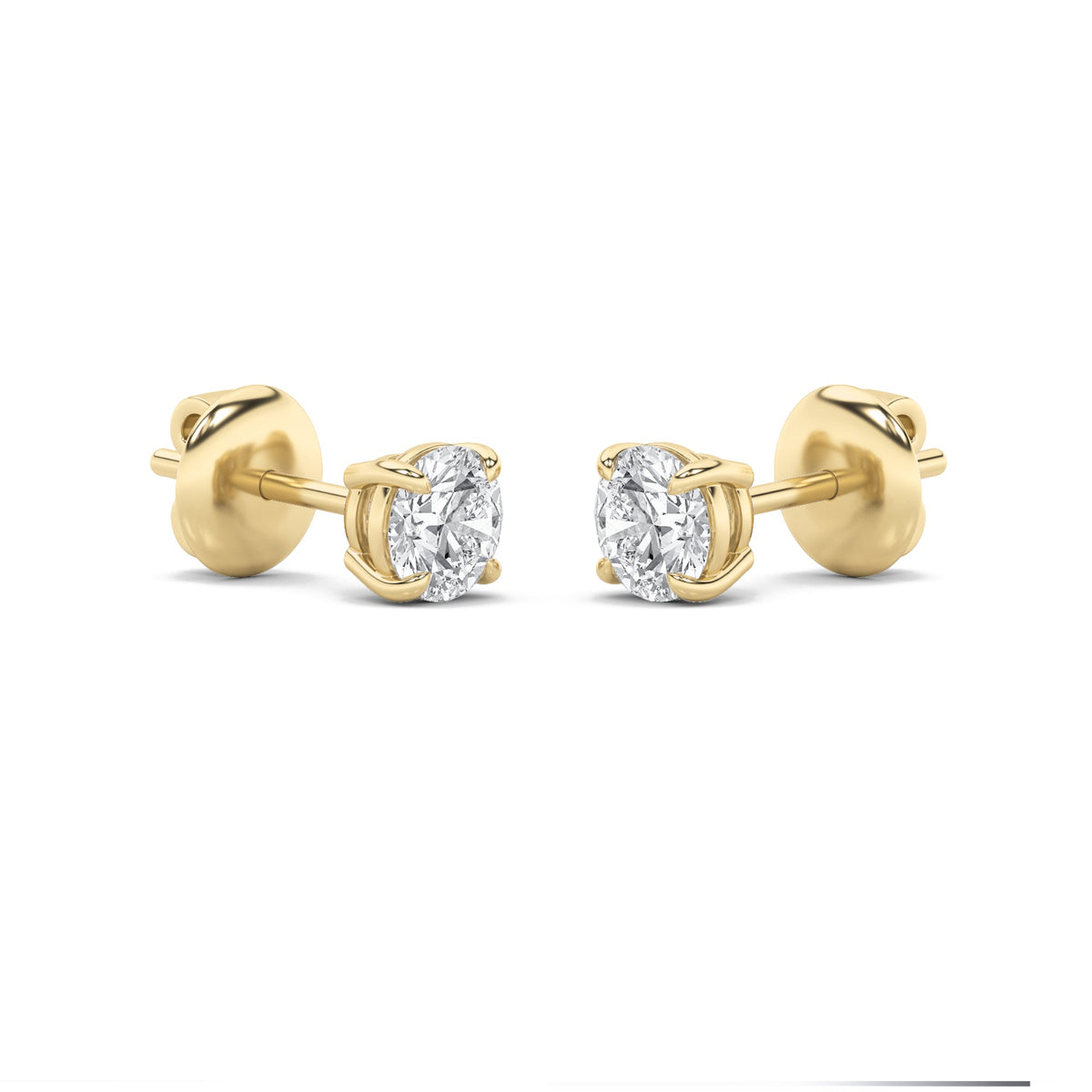 0.25CTW Round Lab-Grown Diamond Prong Stud Earrings 2 Stones 3.4mm Length