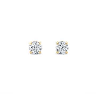 0.25CTW Round Lab-Grown Diamond Prong Stud Earrings 2 Stones 3.4mm Length