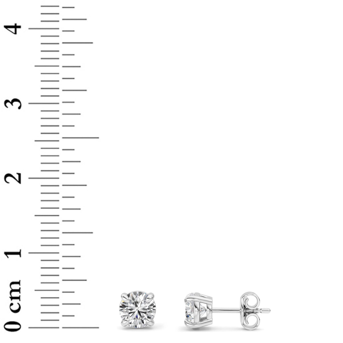 1CTW Round Lab-Grown Diamond Prong Classic Basket Set Stud Earrings 2 Stones