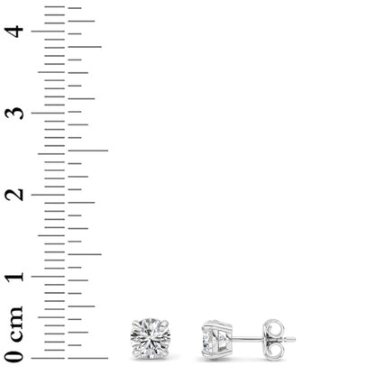 1CTW Round Lab-Grown Diamond Prong Classic Basket Set Stud Earrings 2 Stones
