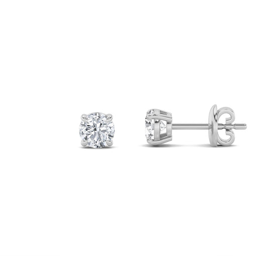 4CTW Round Lab-Grown Diamond Prong Classic Basket Set Stud Earrings 2 Stones