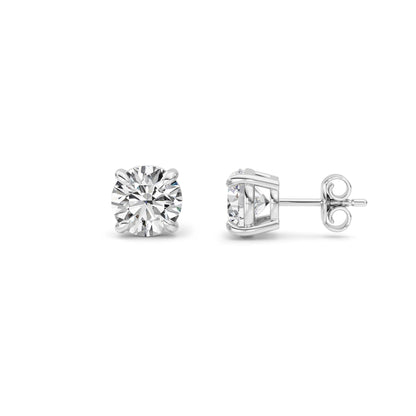 5CTW Round Lab-Grown Diamond Prong Classic Basket Set Stud Earrings 2 Stones