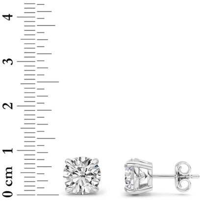 5CTW Round Lab-Grown Diamond Prong Classic Basket Set Stud Earrings 2 Stones