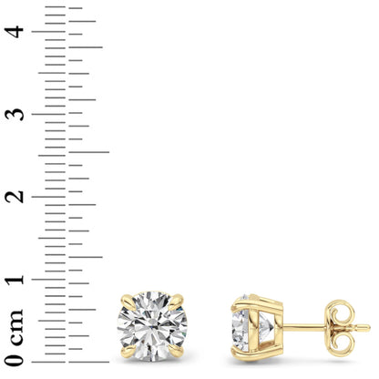 5CTW Round Lab-Grown Diamond Prong Classic Basket Set Stud Earrings 2 Stones