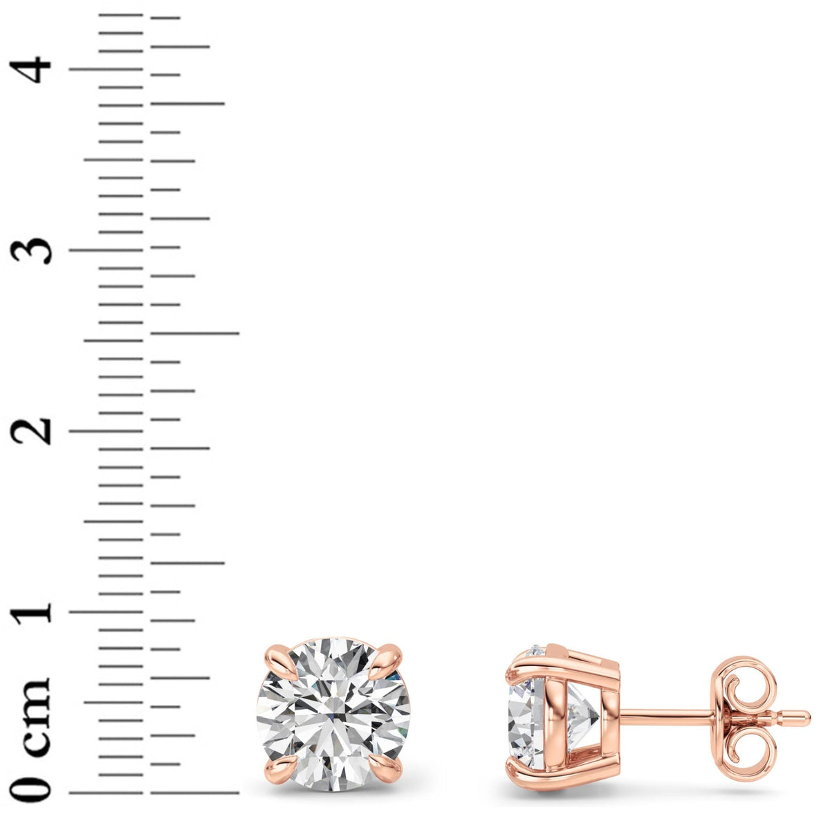5CTW Round Lab-Grown Diamond Prong Classic Basket Set Stud Earrings 2 Stones