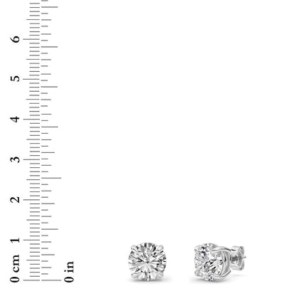6CTW Round Lab-Grown Diamond Prong Classic Basket Set Stud Earrings 2 Stones