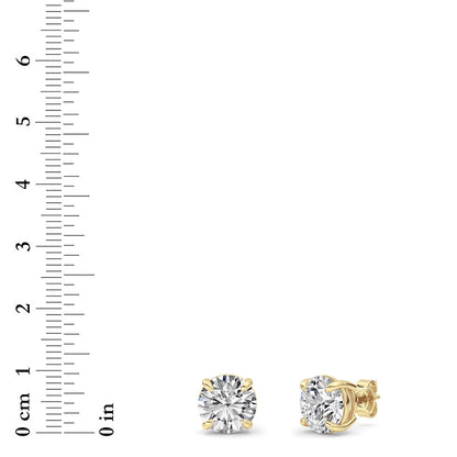 6CTW Round Lab-Grown Diamond Prong Classic Basket Set Stud Earrings 2 Stones