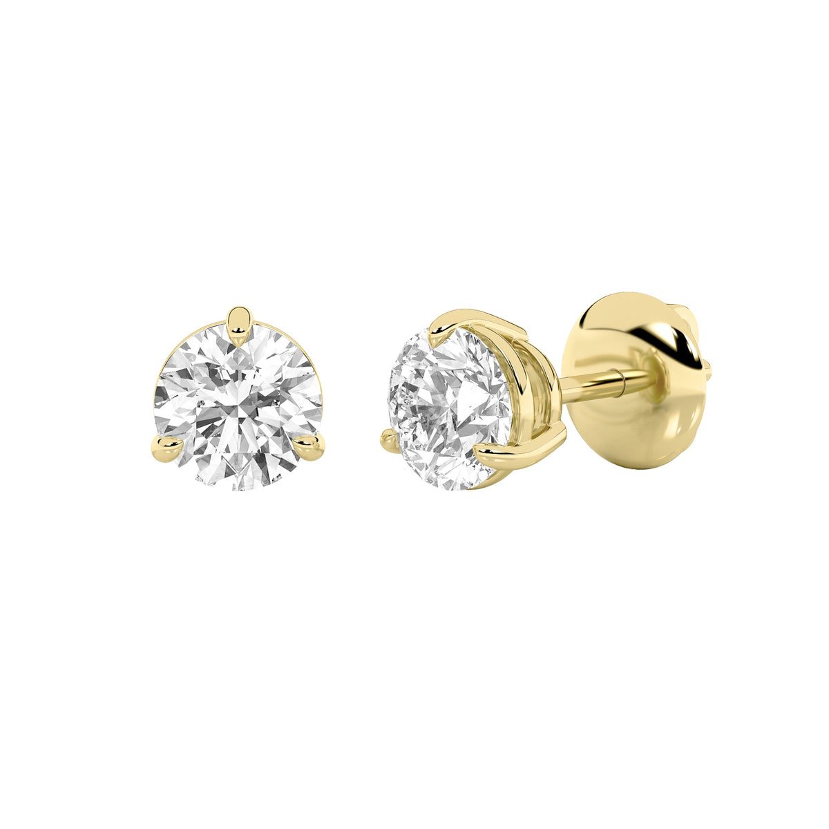 1CTW Round Lab-Grown Diamond Prong Stud Earring 2 Stones