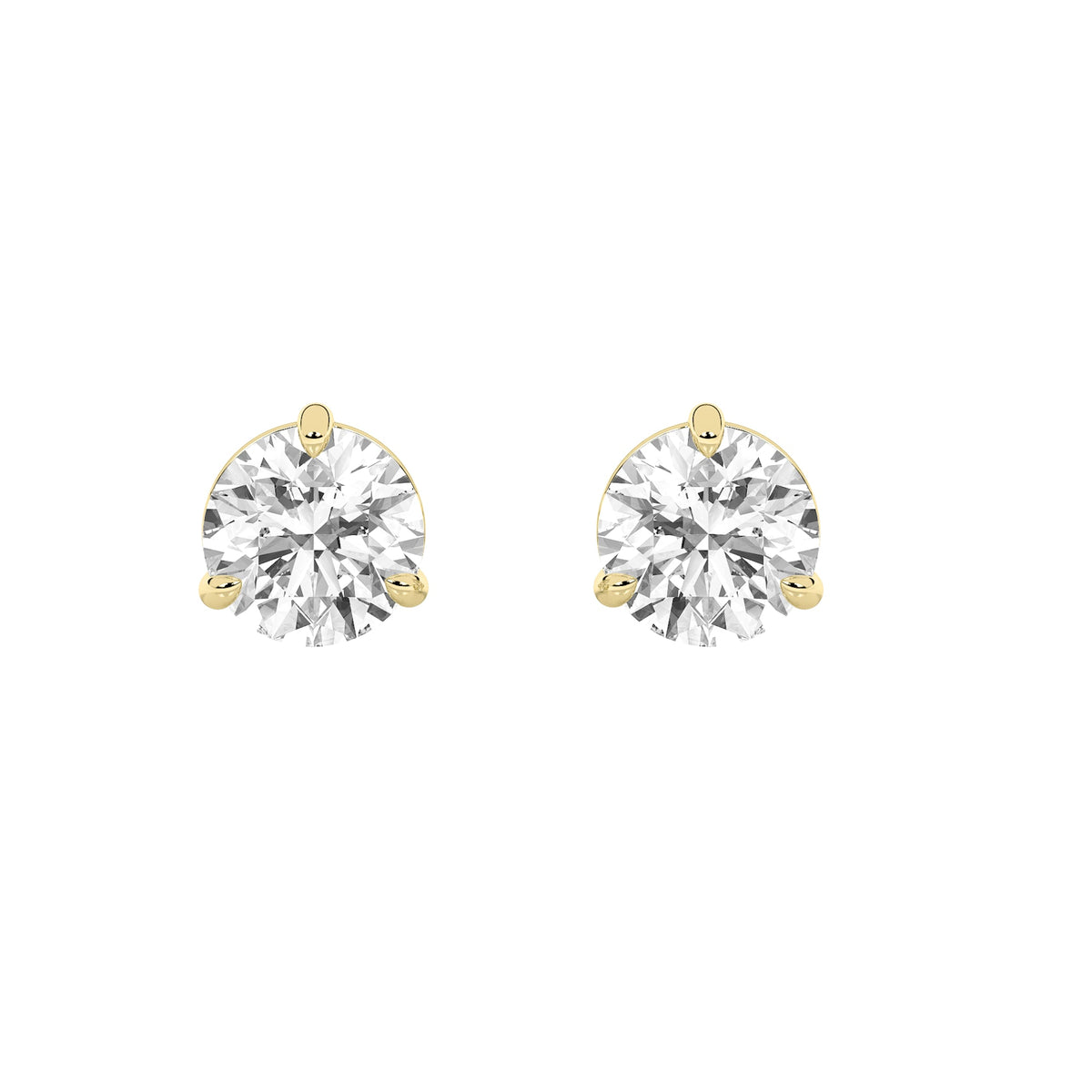 1CTW Round Lab-Grown Diamond Prong Stud Earring 2 Stones