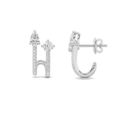 2.5CTW Round Lab-Grown Diamond Prong Toi et Moi Accented Earrings 42 Stones