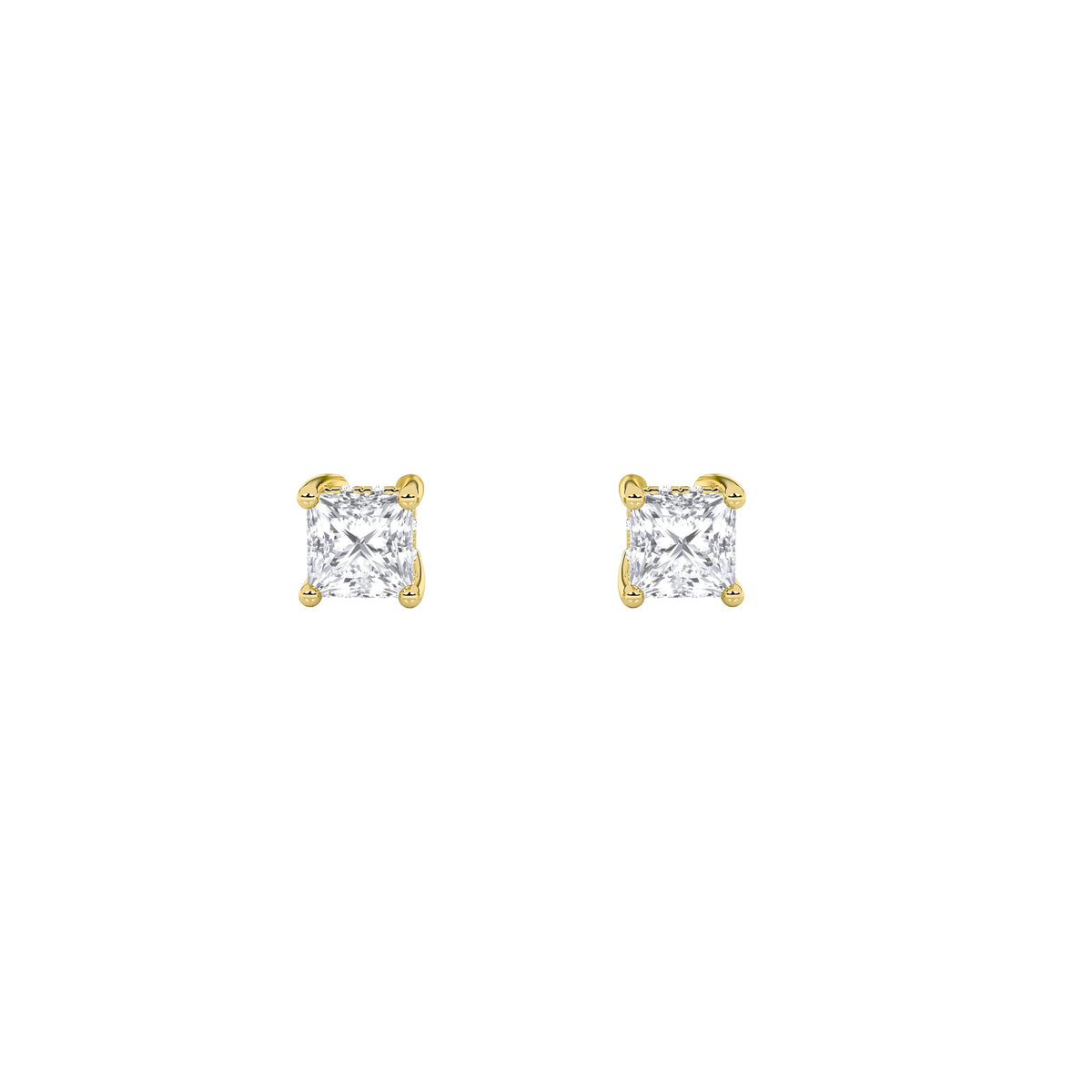2CTW Princess Lab-Grown Diamond Prong Hidden Halo Stud Earrings 18 Stones