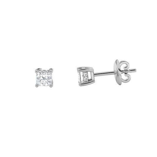 3CTW Princess Lab-Grown Diamond Prong Hidden Halo Stud Earrings 26 Stones 2.8ct Center