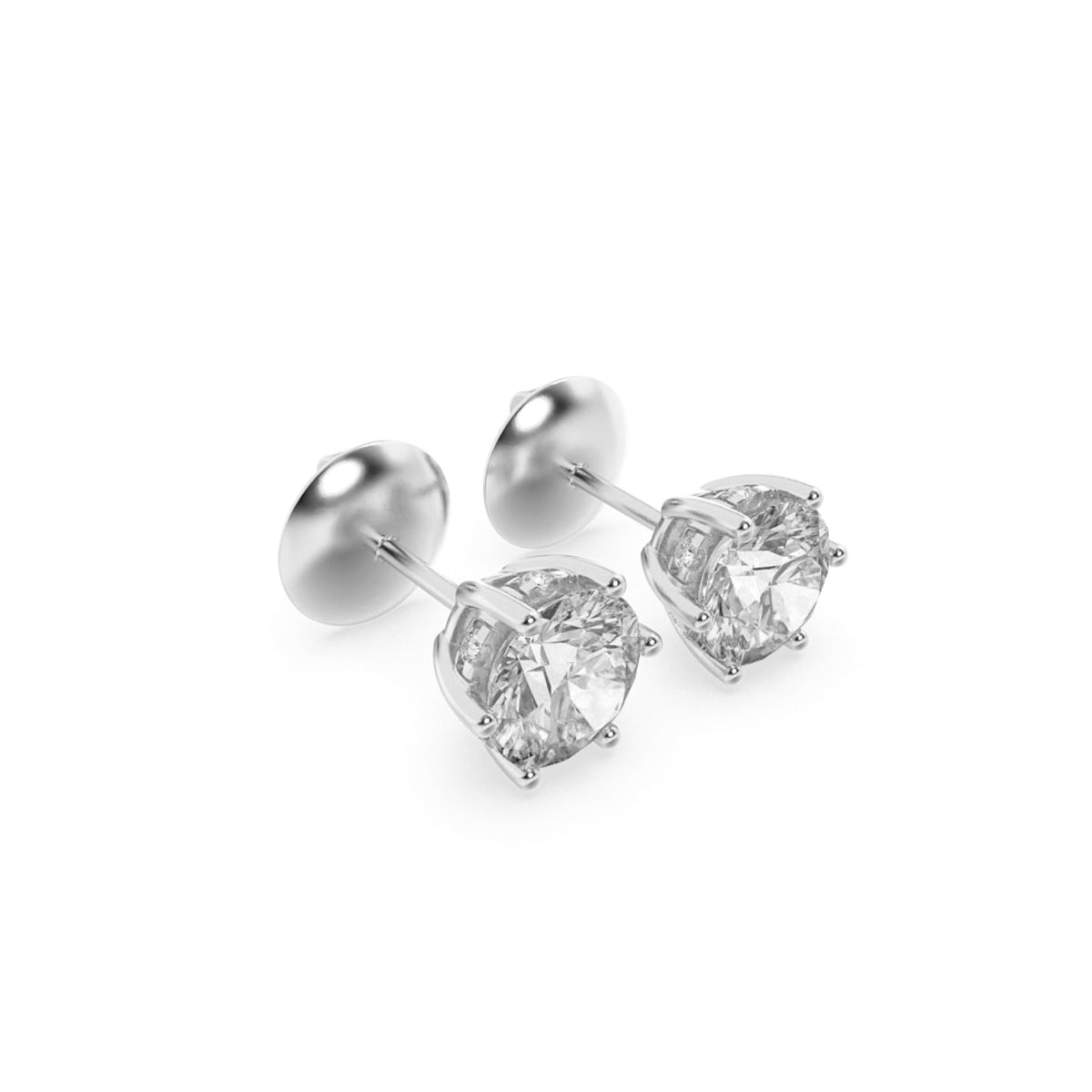 3CTW Round Lab-Grown Diamond Prong Hidden Halo Stud Earrings 14 Stones