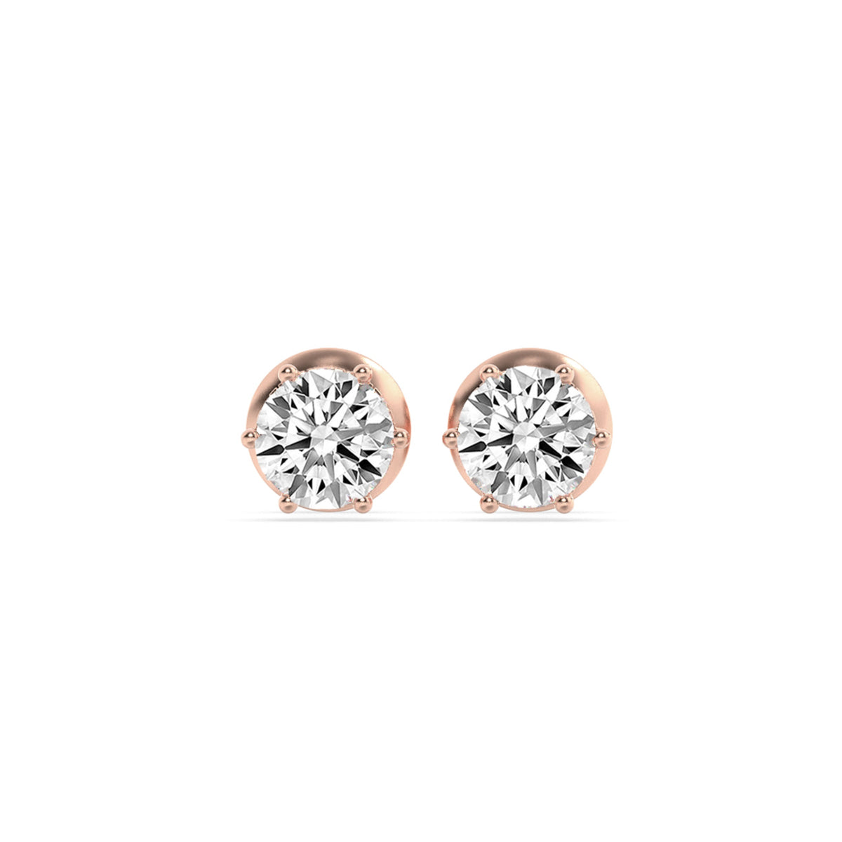 3CTW Round Lab-Grown Diamond Prong Hidden Halo Stud Earrings 14 Stones