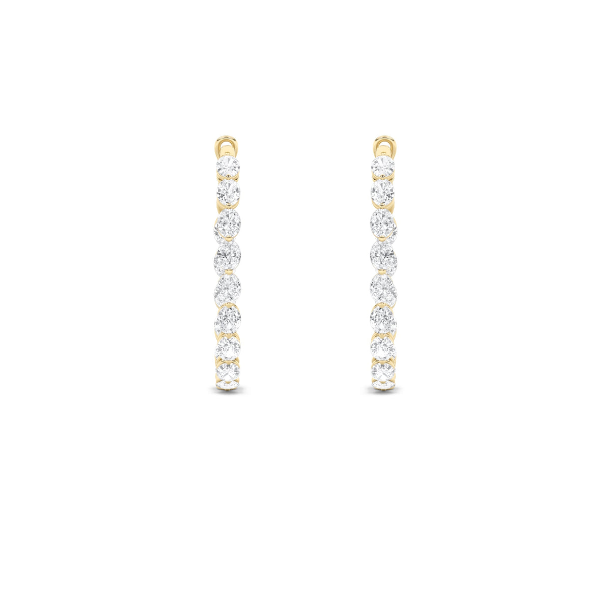 6CTW Oval Lab-Grown Diamond Prong Inside Out Hoop Earrings 30 Stones