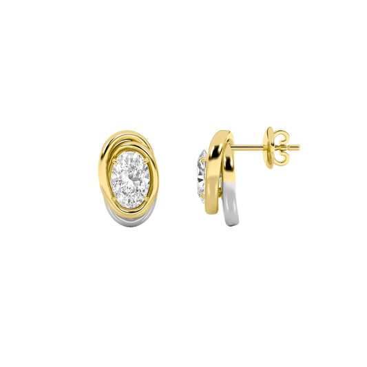 2CTW Oval Lab-Grown Diamond Prong Knot Earrings 2 Stones