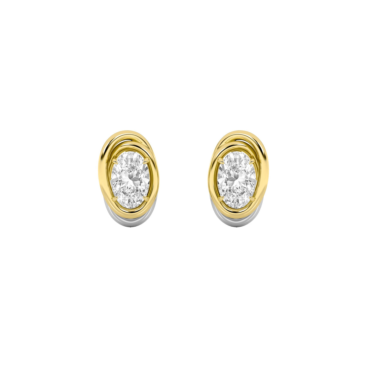 2CTW Oval Lab-Grown Diamond Prong Knot Earrings 2 Stones