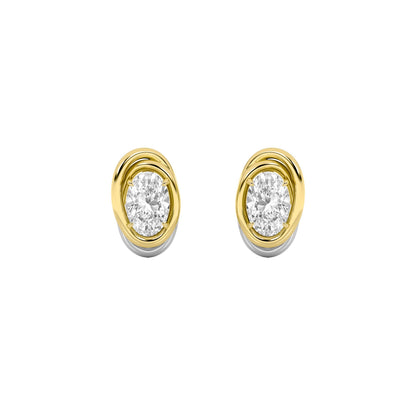 2CTW Oval Lab-Grown Diamond Prong Knot Earrings 2 Stones