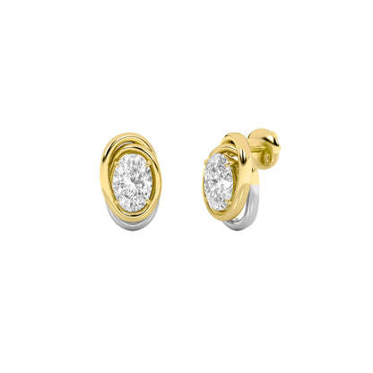 2CTW Oval Lab-Grown Diamond Prong Knot Earrings 2 Stones