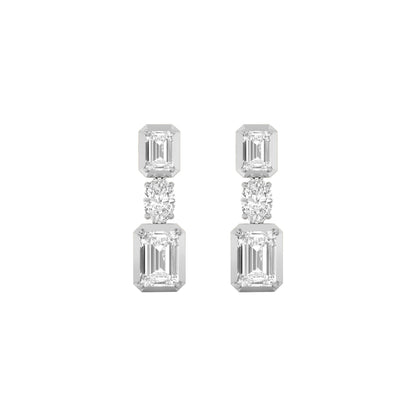 3CTW Radiant Lab-Grown Diamond Prong Dangle Earrings 6 Stones