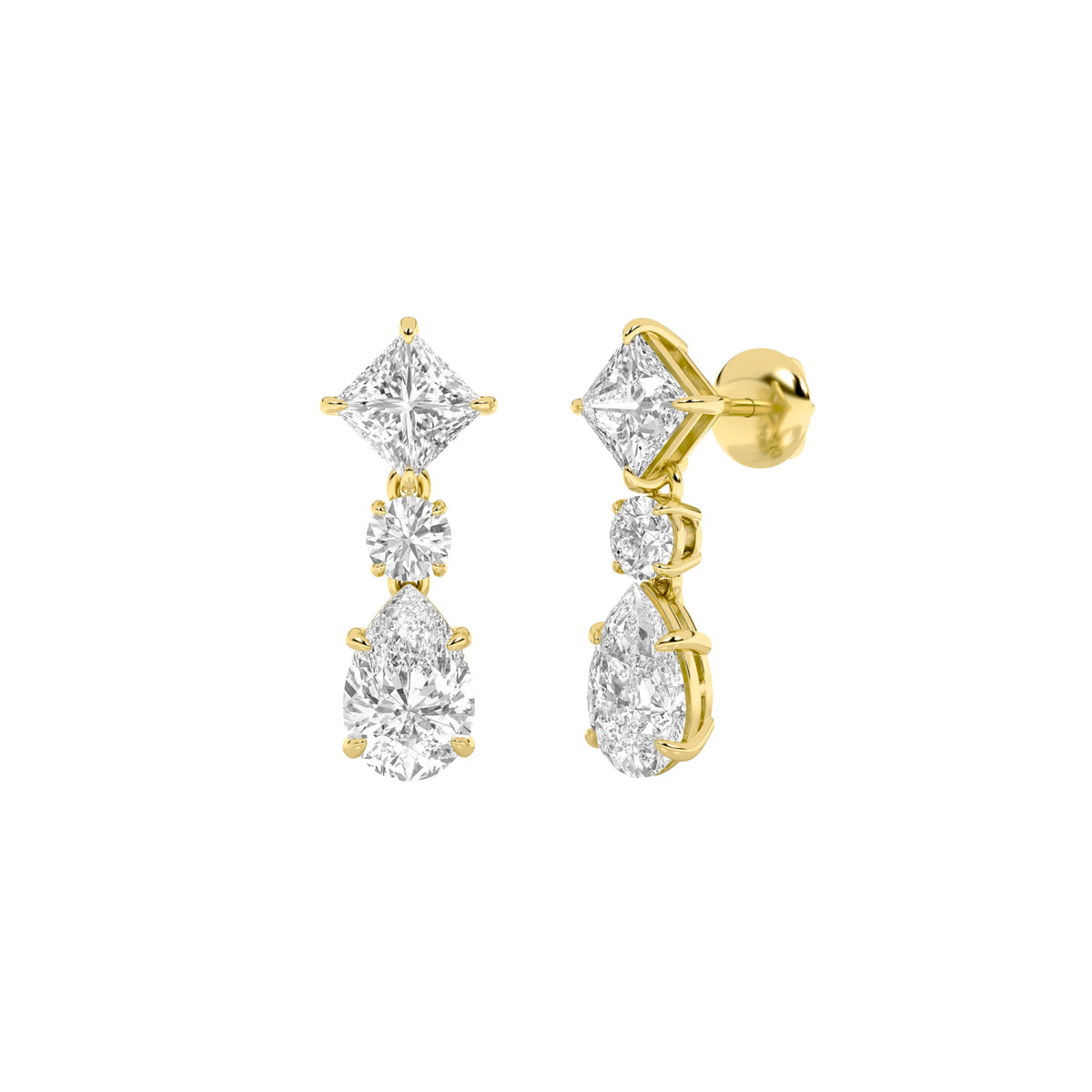 5.5CTW Pear Lab-Grown Diamond Prong Dangle Earrings 6 Stones