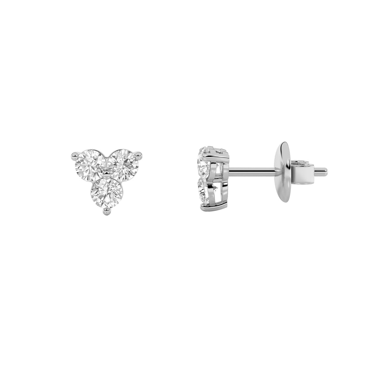 1.5CTW Round Lab-Grown Diamond Prong Three Stone Earrings 6 Stones