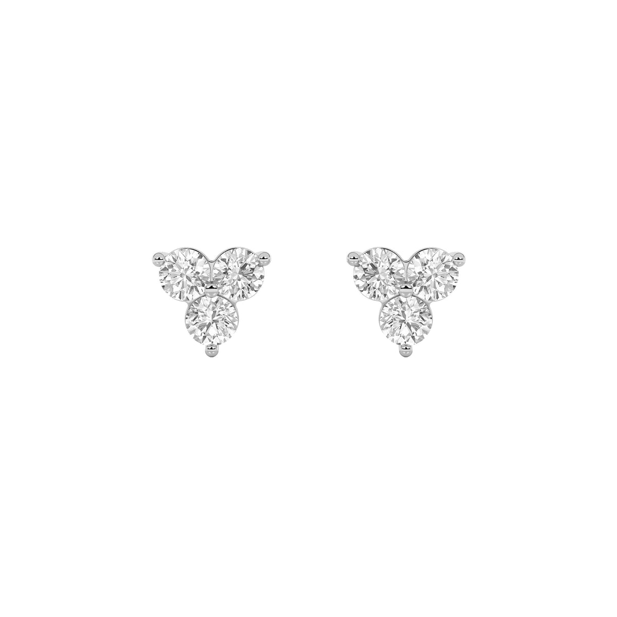 1.5CTW Round Lab-Grown Diamond Prong Three Stone Earrings 6 Stones