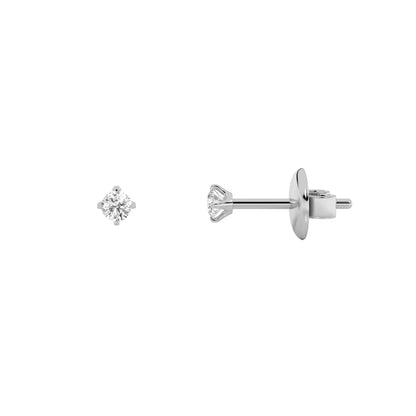 0.25CTW Round Lab-Grown Diamond Prong Stud Earrings 2 Stones 4.4mm Length