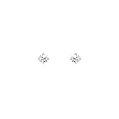 0.25CTW Round Lab-Grown Diamond Prong Stud Earrings 2 Stones 4.4mm Length