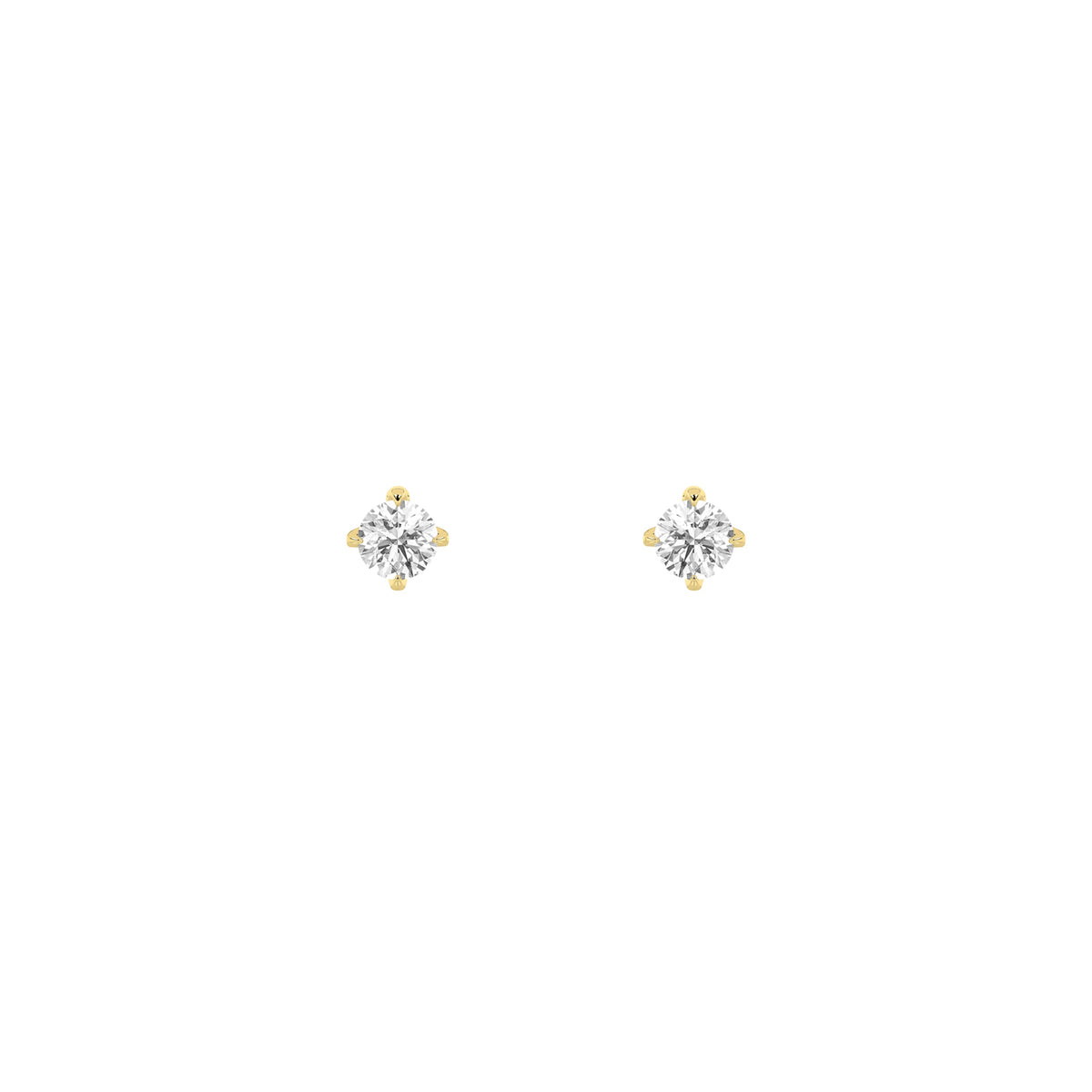 0.25CTW Round Lab-Grown Diamond Prong Stud Earrings 2 Stones 4.4mm Length