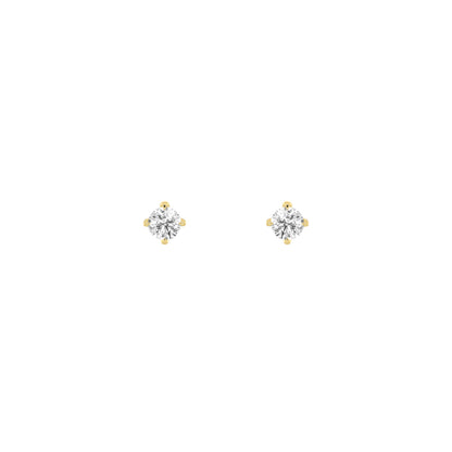 0.25CTW Round Lab-Grown Diamond Prong Stud Earrings 2 Stones 4.4mm Length