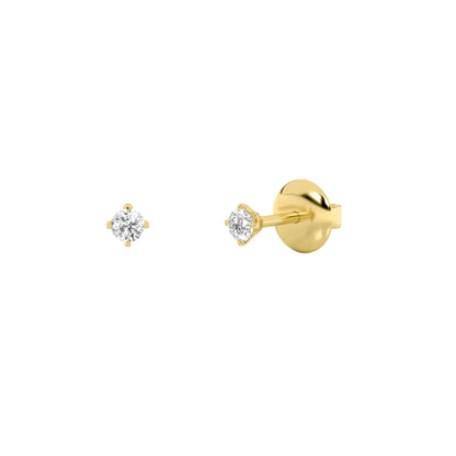 0.25CTW Round Lab-Grown Diamond Prong Stud Earrings 2 Stones 4.4mm Length