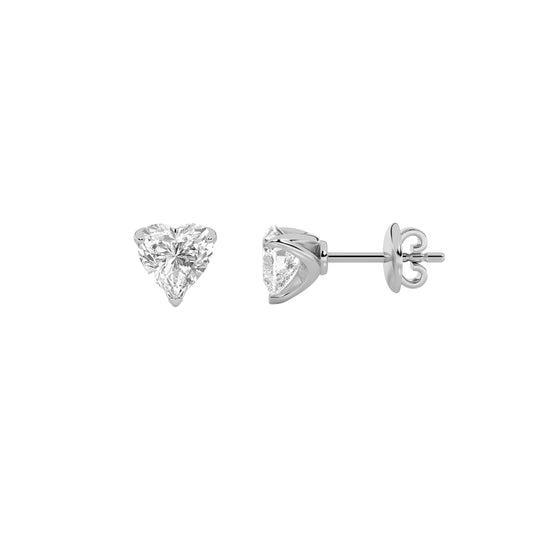 2CTW Heart Lab-Grown Diamond Prong Heart Earrings 2 Stones