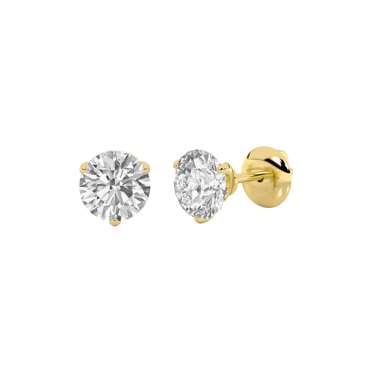 4CTW Round Lab-Grown Diamond Prong Stud Earrings 2 Stones 8.2mm Length