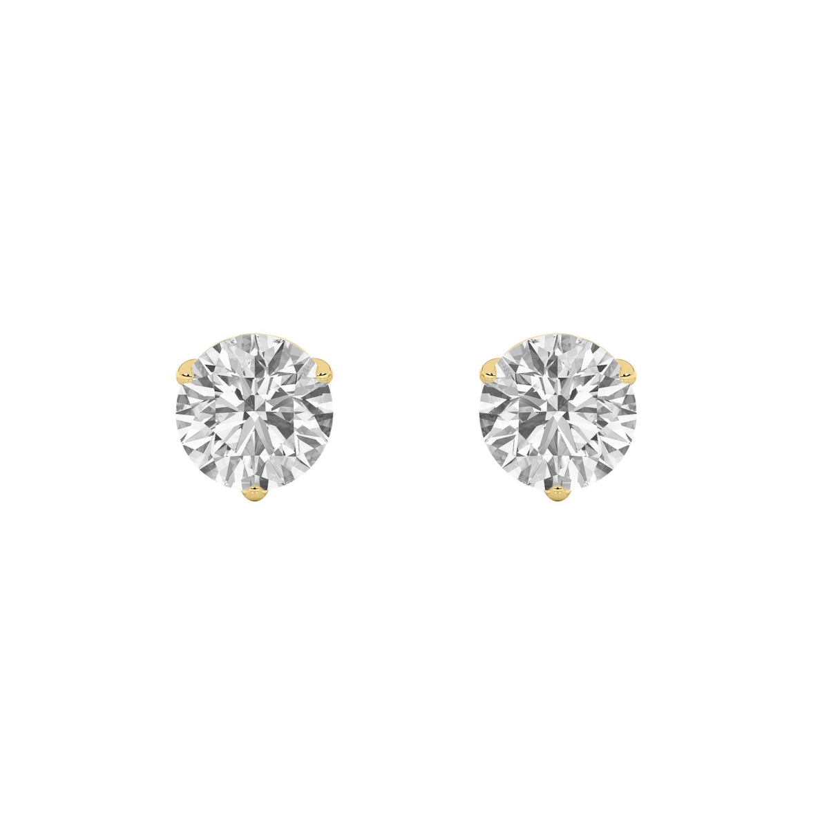 4CTW Round Lab-Grown Diamond Prong Stud Earrings 2 Stones 8.2mm Length