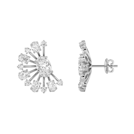 4.5CTW Oval Lab-Grown Diamond Prong Astralis Earrings 24 Stones