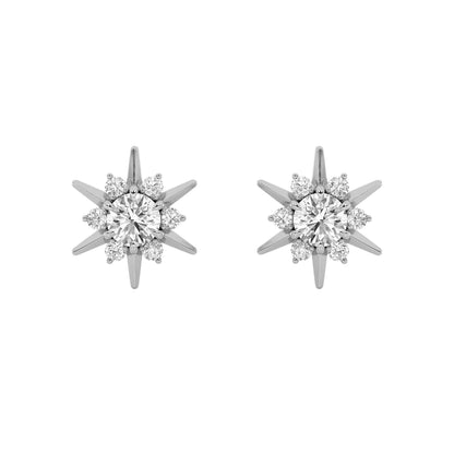 2CTW Round Lab-Grown Diamond Prong Astralis Earrings 14 Stones